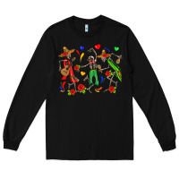 Black mexican skeletons Long Sleeve Tee - Zillion Design Studio