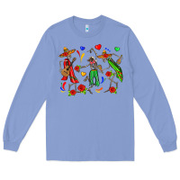 Colony Blue mexican skeletons Long Sleeve Tee - Zillion Design Studio