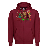 Burgundy jingle all the way Zipper Hoodie - FaDigitalArtStudio