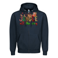 Navy jingle all the way Zipper Hoodie - FaDigitalArtStudio