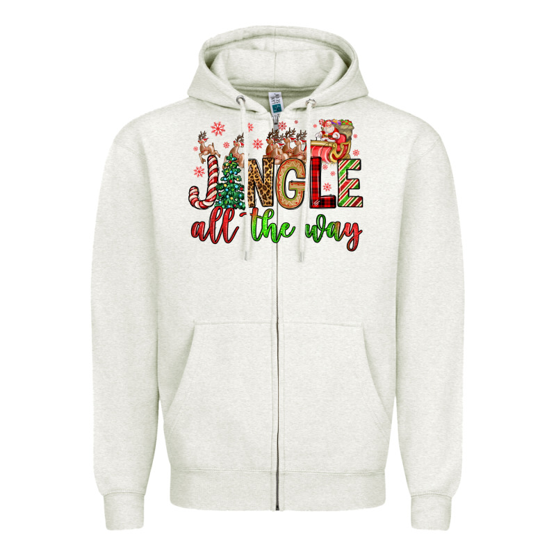 Jingle All The Way Zipper Hoodie by FaDigitalArtStudio | Teevron