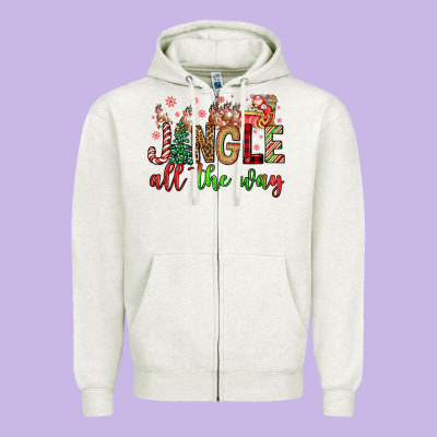 Jingle All The Way Zipper Hoodie Designed By Fadigitalartstudio