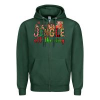 Sports Green jingle all the way Zipper Hoodie - FaDigitalArtStudio