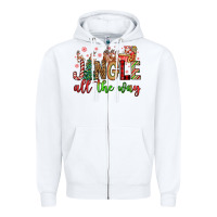 White jingle all the way Zipper Hoodie - FaDigitalArtStudio