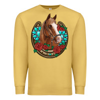 Antique Gold western horseshoe horse roses gemstone Premium Sweatshirt - Artiststas