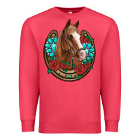Cardinal western horseshoe horse roses gemstone Premium Sweatshirt - Artiststas