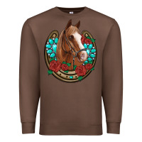 Chestnut western horseshoe horse roses gemstone Premium Sweatshirt - Artiststas