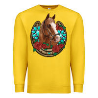 Lemon western horseshoe horse roses gemstone Premium Sweatshirt - Artiststas