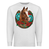 Oatmeal Heather western horseshoe horse roses gemstone Premium Sweatshirt - Artiststas