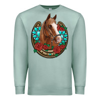 Seafoam western horseshoe horse roses gemstone Premium Sweatshirt - Artiststas