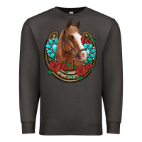 Smoke western horseshoe horse roses gemstone Premium Sweatshirt - Artiststas