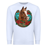 White western horseshoe horse roses gemstone Premium Sweatshirt - Artiststas