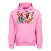 Fuchsia Pink cafecito y chisme coffee cups Urban Hoodie - MaliasSmallBusiness