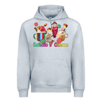 Heather Grey cafecito y chisme coffee cups Urban Hoodie - MaliasSmallBusiness