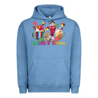 Pigment Pebble Blue cafecito y chisme coffee cups Urban Hoodie - MaliasSmallBusiness