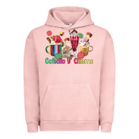 Pigment Salmon cafecito y chisme coffee cups Urban Hoodie - MaliasSmallBusiness