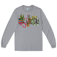 Heather Grey Mexican Nurse Long Sleeve Tee - texasbilliewilder