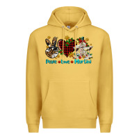 Antique Gold peace love martini Premium Hoodie - AdoDesignShop