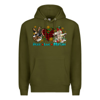 Army Green peace love martini Premium Hoodie - AdoDesignShop