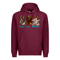 Burgundy peace love martini Premium Hoodie - AdoDesignShop