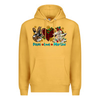 Mustard peace love martini Premium Hoodie - AdoDesignShop