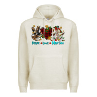 Oatmeal Heather peace love martini Premium Hoodie - AdoDesignShop