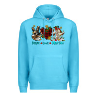 Ocean Blue peace love martini Premium Hoodie - AdoDesignShop