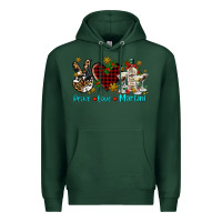 Sports Green peace love martini Premium Hoodie - AdoDesignShop