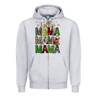 Heather Grey jolly mama mama mama Zipper Hoodie - FaDigitalArtStudio