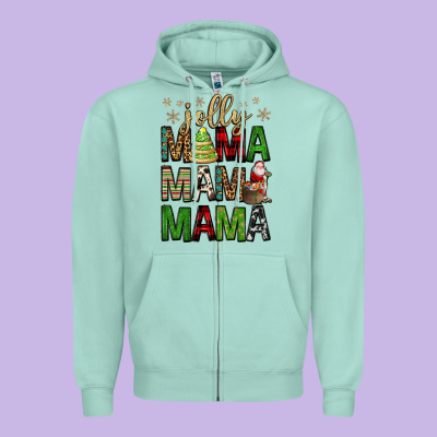 Jolly Mama Mama Mama Zipper Hoodie Designed By Fadigitalartstudio