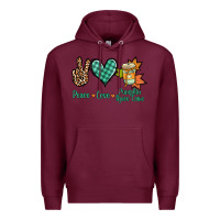 Burgundy Peace love pumpkin spice latte Premium Hoodie - NancyCooperArtShop