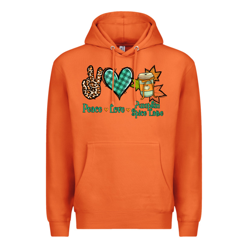 Peace Love Pumpkin Spice Latte Premium Hoodie by NancyCooperArtShop | Teevron