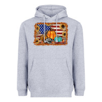 Heather Grey american flag fall backgraund Heavyweight Hoodie - JahusDesignShop
