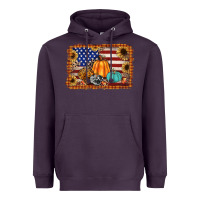 Plum american flag fall backgraund Heavyweight Hoodie - JahusDesignShop