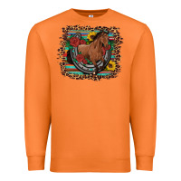Carrot western horse horseshoe roses sunflowers serape leopard Premium Sweatshirt - Artiststas