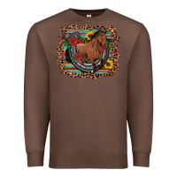 Chestnut western horse horseshoe roses sunflowers serape leopard Premium Sweatshirt - Artiststas
