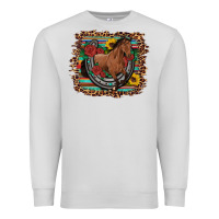Dove Grey western horse horseshoe roses sunflowers serape leopard Premium Sweatshirt - Artiststas