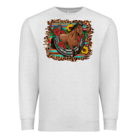 Oatmeal Heather western horse horseshoe roses sunflowers serape leopard Premium Sweatshirt - Artiststas