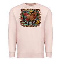 Pale Pink western horse horseshoe roses sunflowers serape leopard Premium Sweatshirt - Artiststas