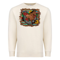 Sandshell western horse horseshoe roses sunflowers serape leopard Premium Sweatshirt - Artiststas