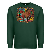 Sports Green western horse horseshoe roses sunflowers serape leopard Premium Sweatshirt - Artiststas