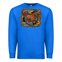 True Royal western horse horseshoe roses sunflowers serape leopard Premium Sweatshirt - Artiststas