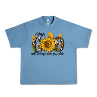 Pebble Blue with god all things are possible Urban Heavy Tee - texasbilliewilder