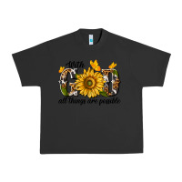 Pigment Black with god all things are possible Urban Heavy Tee - texasbilliewilder