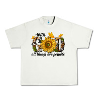 Pistachio with god all things are possible Urban Heavy Tee - texasbilliewilder