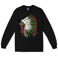 Black christmas indian feather headdress Long Sleeve Tee - RanaPortraitStore