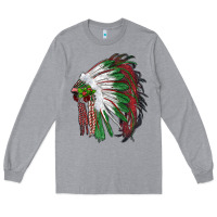Heather Grey christmas indian feather headdress Long Sleeve Tee - RanaPortraitStore