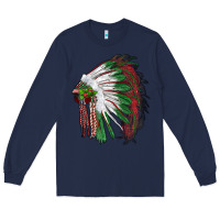 Navy christmas indian feather headdress Long Sleeve Tee - RanaPortraitStore