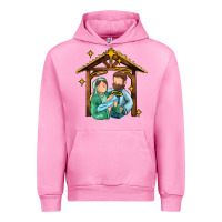 Fuchsia Pink jesus newborn oh holy night Urban Hoodie - MaliasSmallBusiness