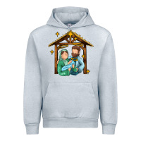 Heather Grey jesus newborn oh holy night Urban Hoodie - MaliasSmallBusiness